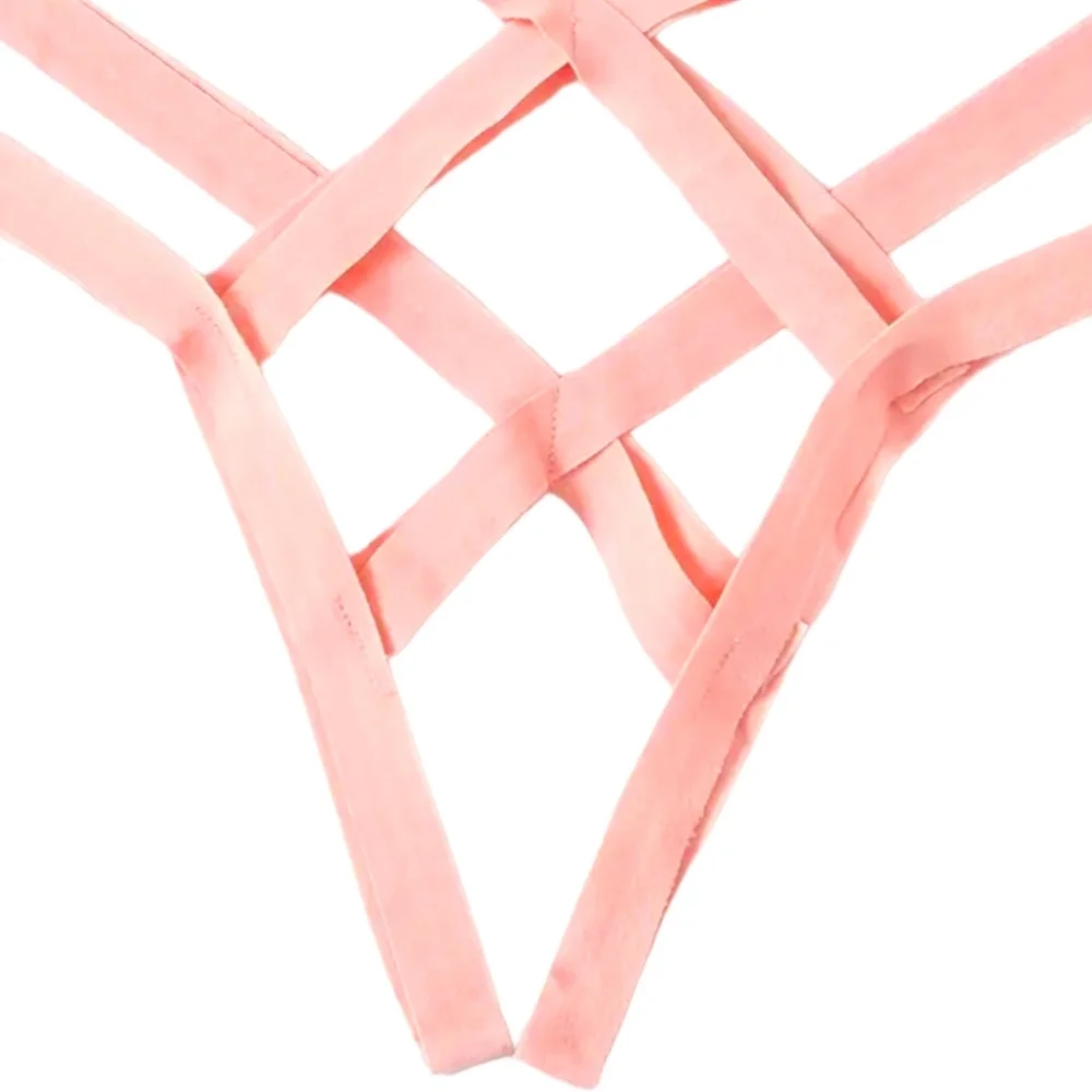 DCLF Strappy Cutout Floral Lace Applique Two Piece Lingerie Set - Picture 2 of 4